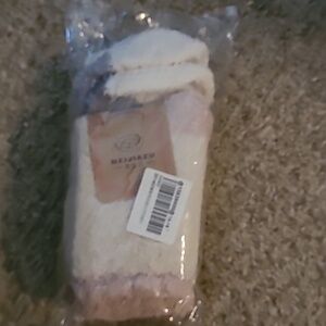Gray/White And Pink/White Cozy Socks